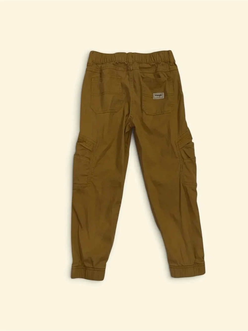 Wrangler Boys Cargo Jogger Pants Khaki Tan Size 8 Regular EUC